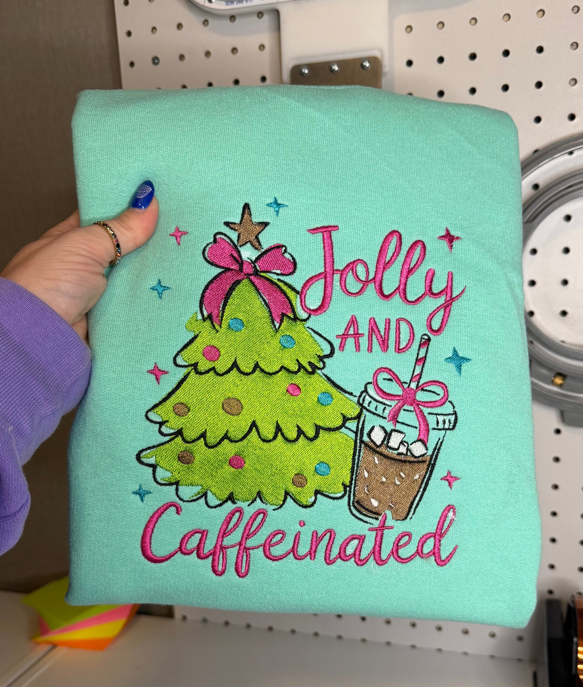 Jolly & Caffeinated Embroidered sweatshirt