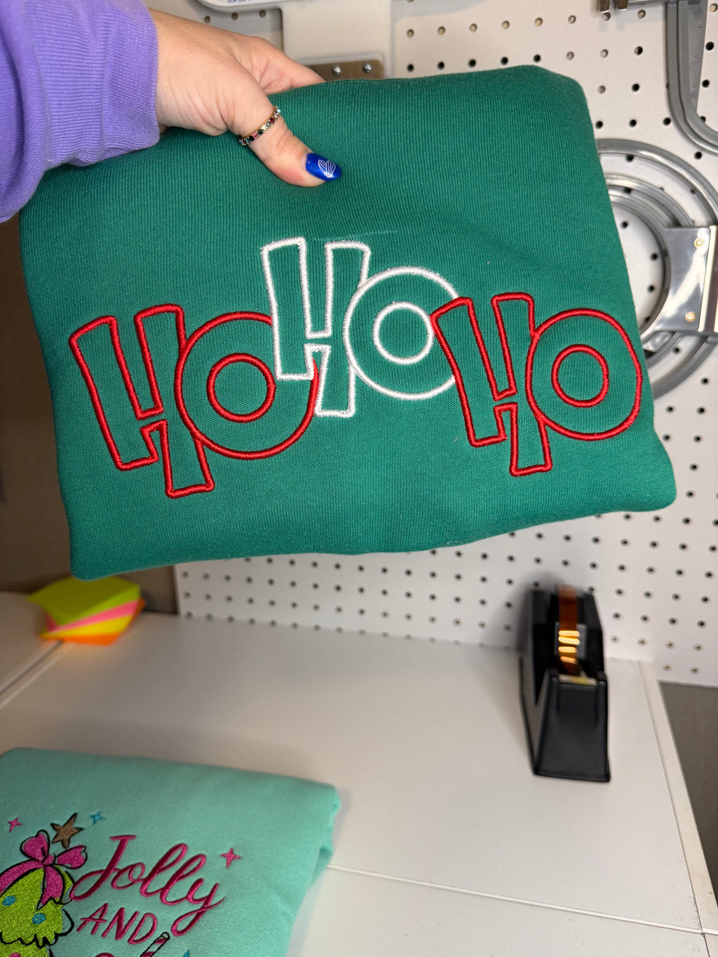 HoHoHo Puff Embroidered Sweatshirt