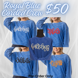 Embroidered Corded Crew